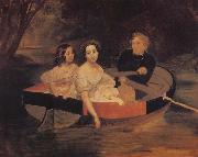Portrait of the Artist with Baroness Yekaterina Meller-akomelskaya and her Daughter in a Boat